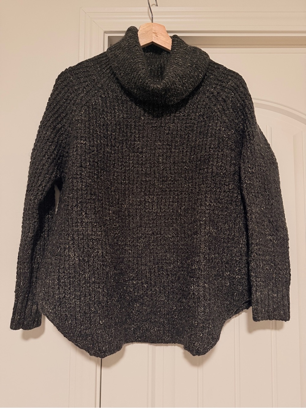 Free People Black Chunky Cowl Neck Sweater